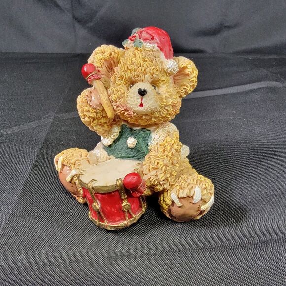 K's COLLECTION CERAMIC CHRISTMAS TEDDY BEAR DRUMMER FIGURINE - Picture 1 of 8